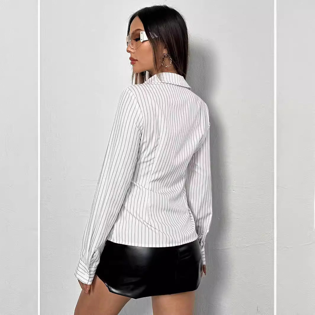 Fashion Casual Striped Shirt For Women