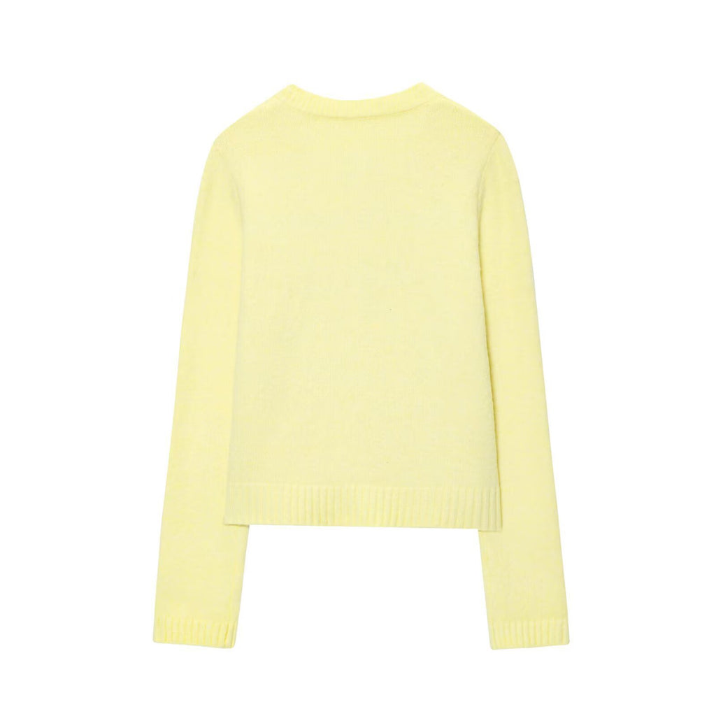 European And American Style Women's French Cream Yellow Sweater