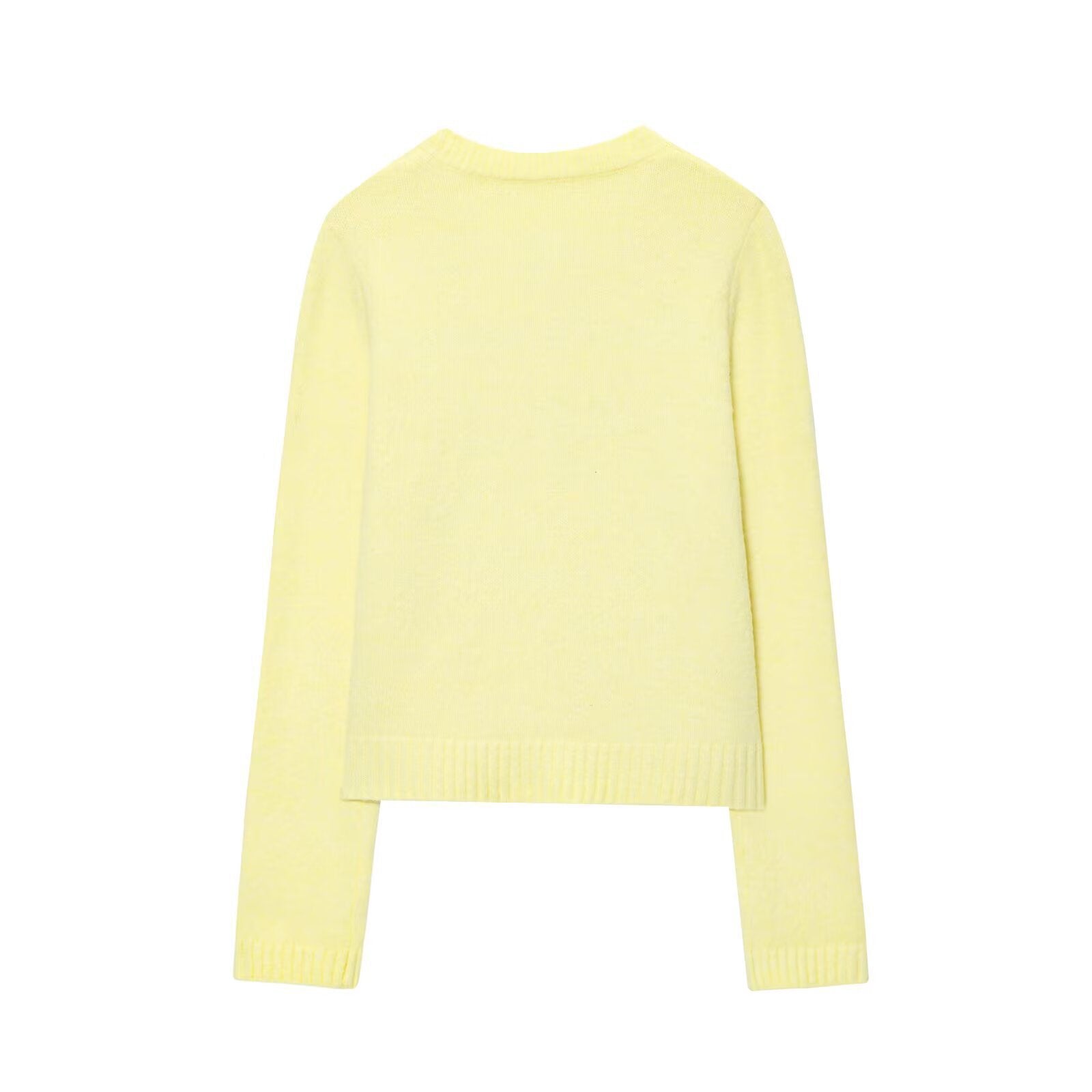 European And American Style Women's French Cream Yellow Sweater