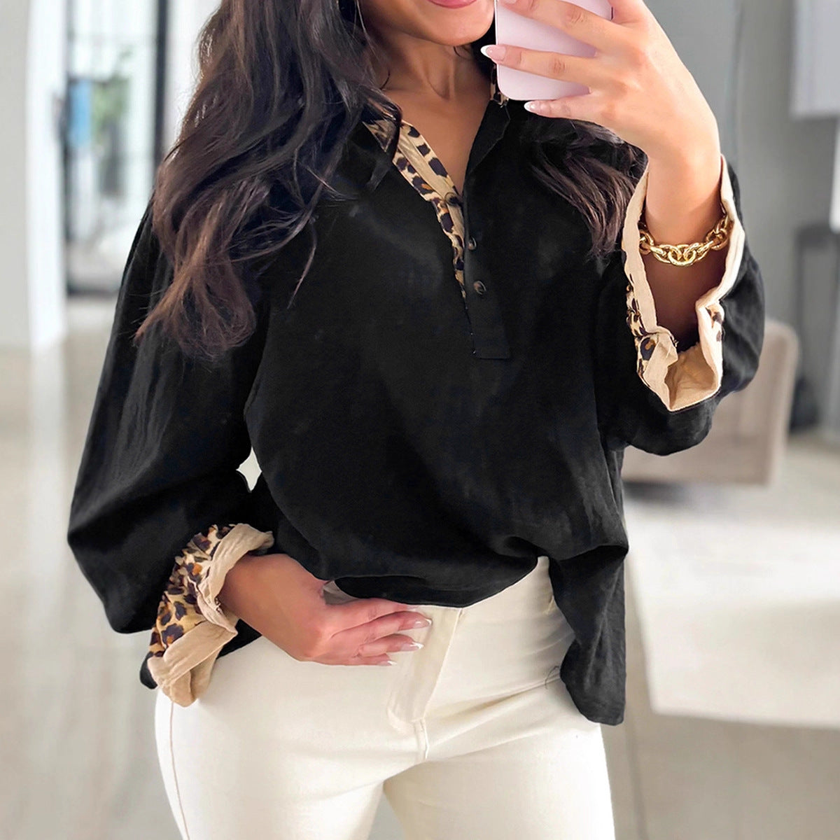 Fashion Casual Ruffled Long-sleeved Shirt For Women